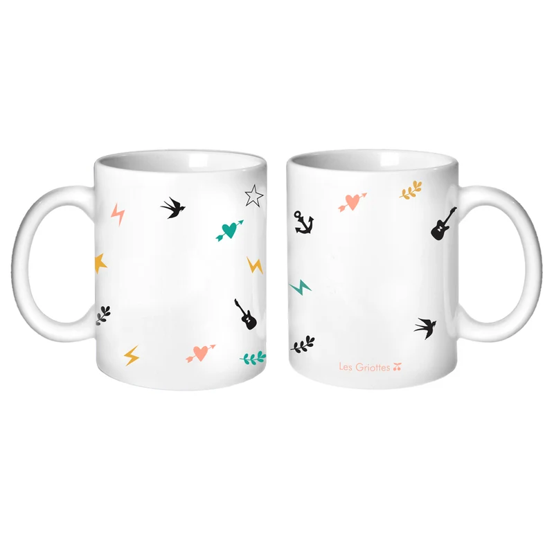 Mug Cadeau Fête des Mères / Grands-mères personnalisé Motifs Tatoo 325ml