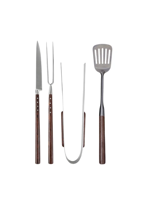 Set Barbecue (4 pièces avec étui cuir) - Laguiole en Aubrac