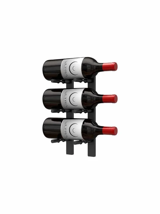 Rails muraux avec étiquette frontale Noir Mat Ultra HZ - Ultra Wine Rack