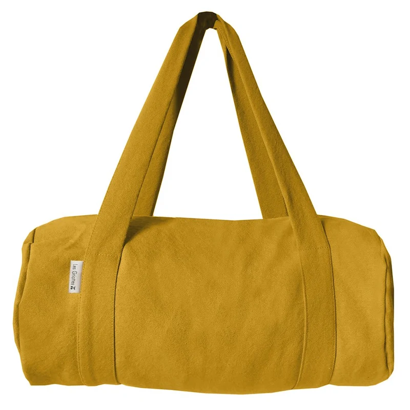 Sac polochon Cadeau Baptême / Communion personnalisé Jaune moutarde Coton