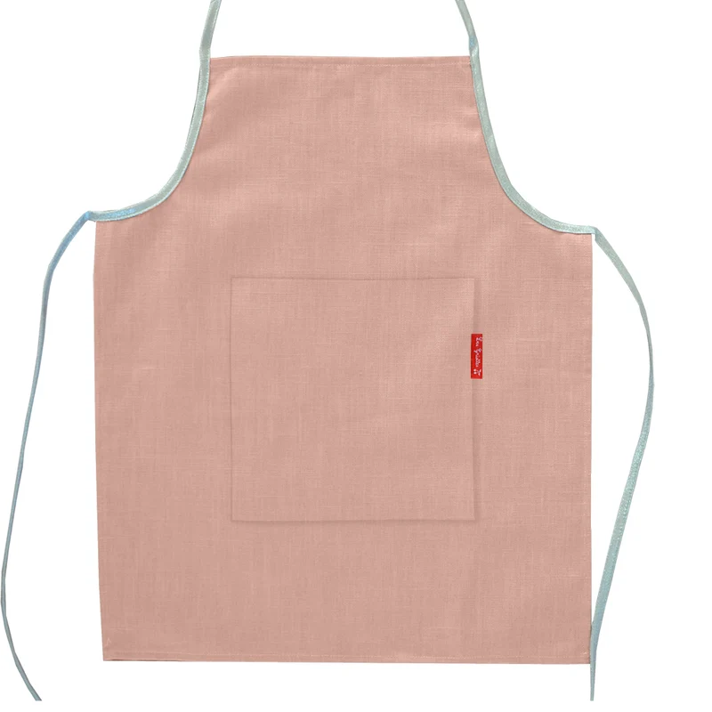 Tablier enfant personnalisé Rose poudré Lin enduit