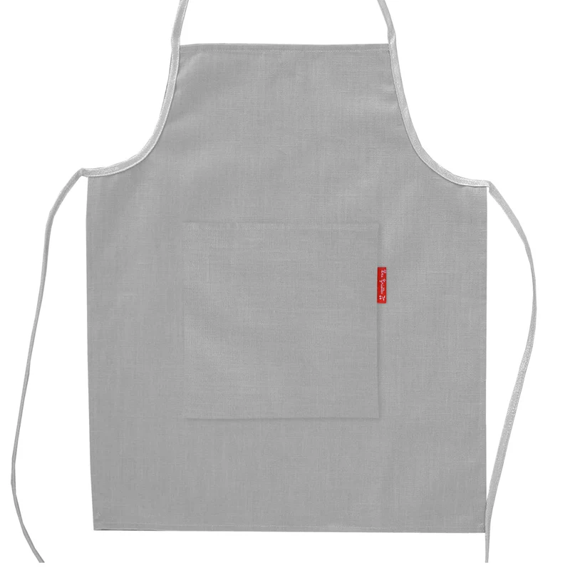 Tablier enfant personnalisé Gris clair Lin enduit