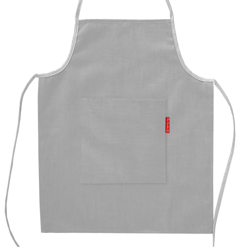 Tablier enfant personnalisé Gris clair Lin enduit
