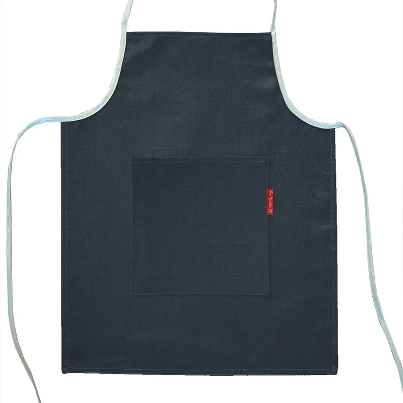 Tablier enfant personnalisé Bleu marine Lin enduit