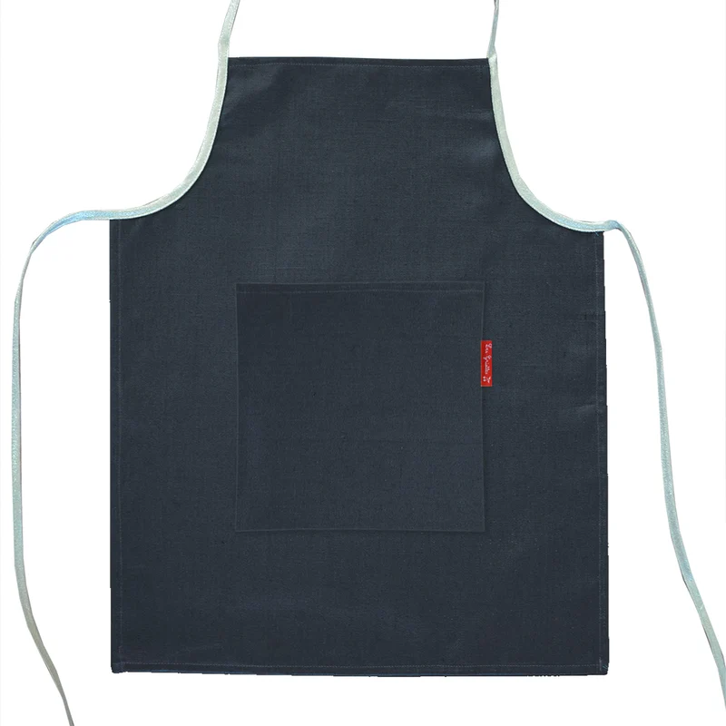 Tablier enfant personnalisé Bleu marine Lin enduit