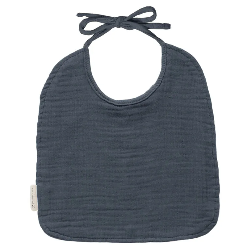Bavoir Cadeau Naissance personnalisé Bleu pétrole Gaze de coton