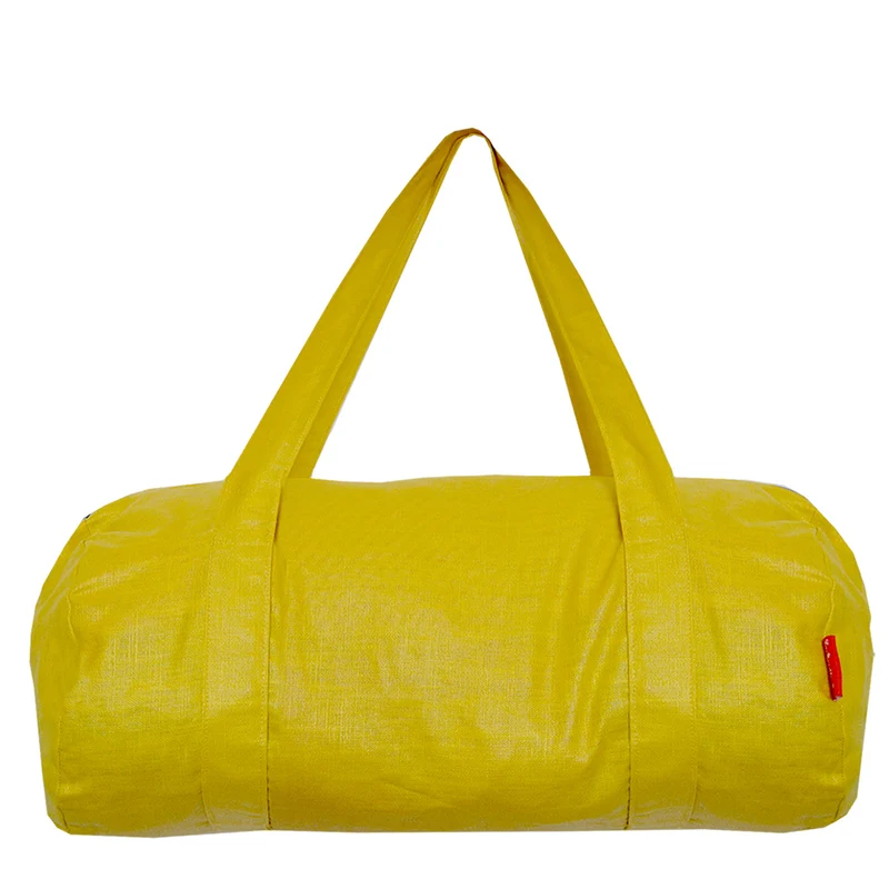 Sac week-end Cadeau Mariage personnalisé Jaune lin enduit