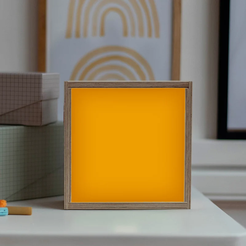 Veilleuse Cadeau Bébé personnalisé Jaune moutarde
