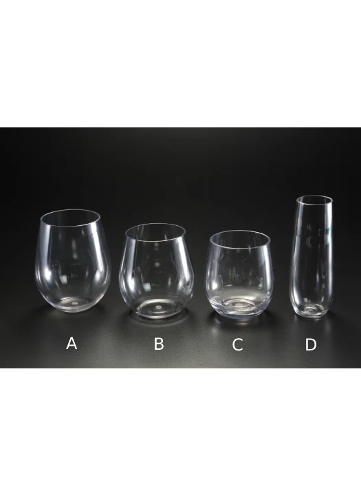 Verres à vin sans pied en acrylique