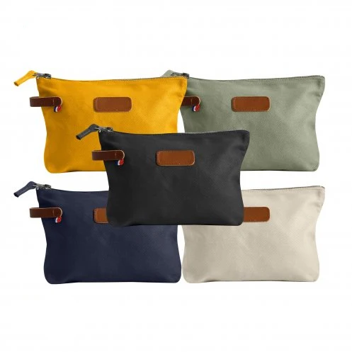Trousse zippée en coton bio colorée personnalisable 🇫🇷