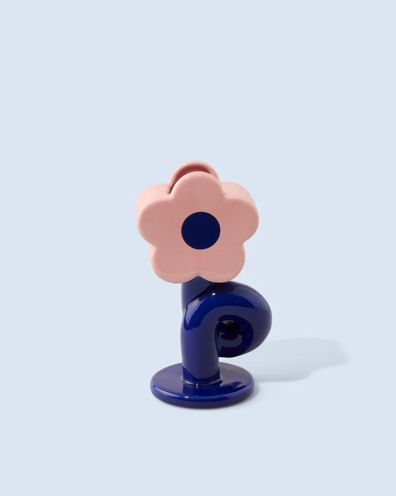 Vase Fleur Loop - Rose et bleu