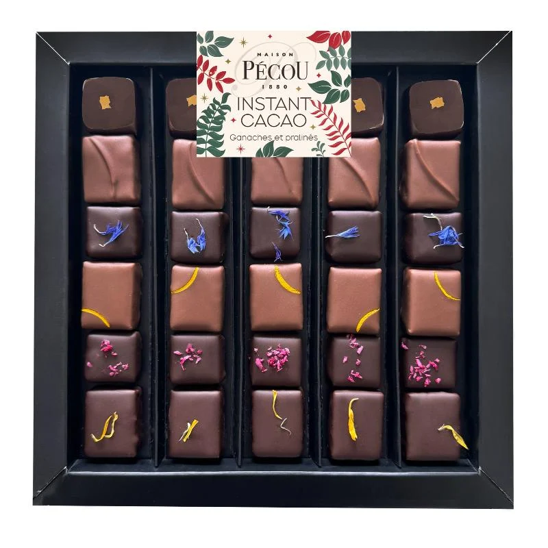 Coffrets 30 chocolats noir et lait 250g Maison Pécou® VOYAGE CACAO 🇫🇷