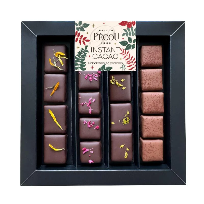 Coffrets 18 chocolats noir et lait 150g Maison Pécou® INSTANT CACAO 🇫🇷