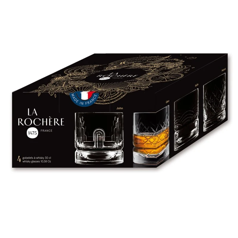 Coffret 4 verres à whisky DANDY La Rochère® 🇫🇷