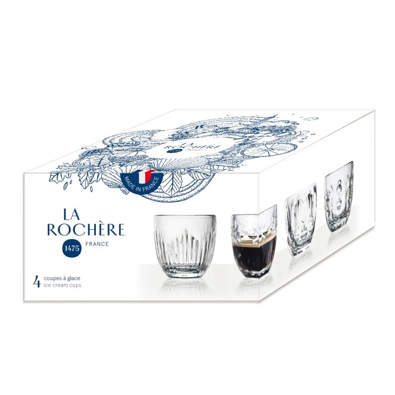 Coffret 4 tasses à café en verre La Rochère® 🇫🇷