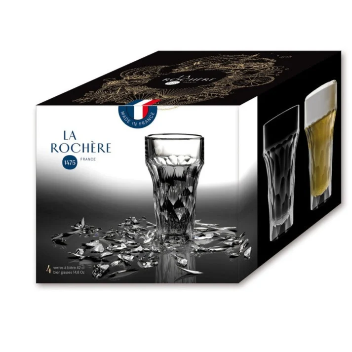 Coffret de 4 chopes à bière design SILEX by La Rochère® 🇫🇷