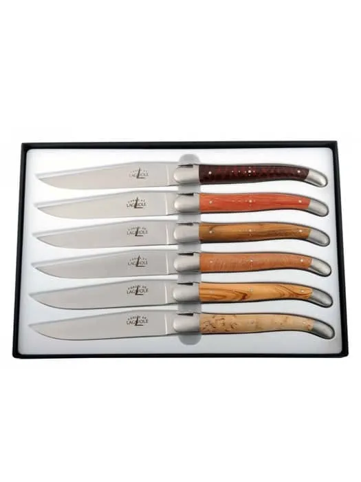6 Couteaux de table Bois assortis - Forge de Laguiole