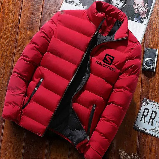 2019 Men Casual Salomon Print Parka Printed