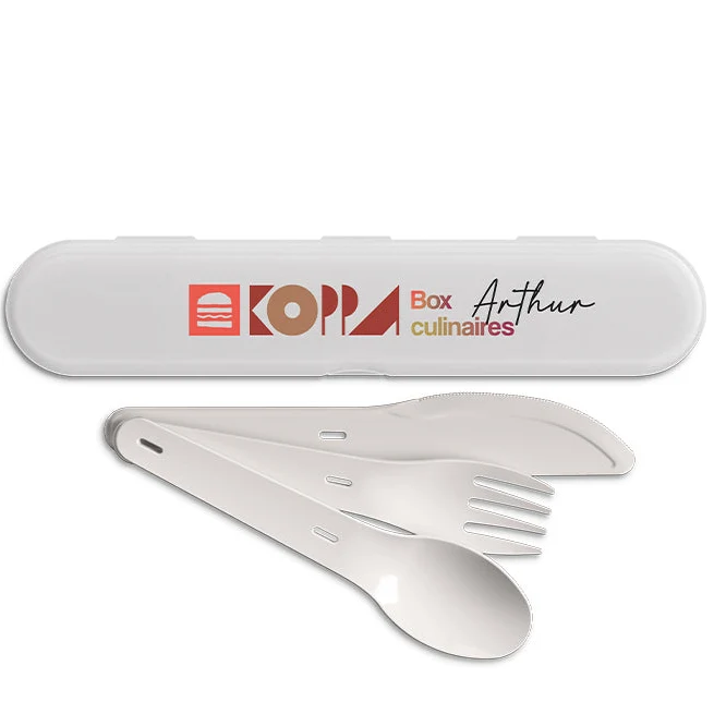 Set de couverts réutilisables en plastique personnalisable