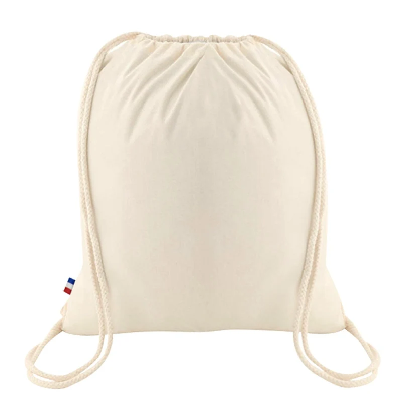 Sac à dos en coton à bretelles coulissantes personnalisable 🇫🇷