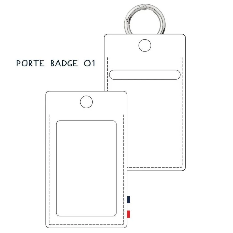 Porte-badge vertical avec anneau mousqueton en cuir recyclé♻️ personnalisable 🇫🇷