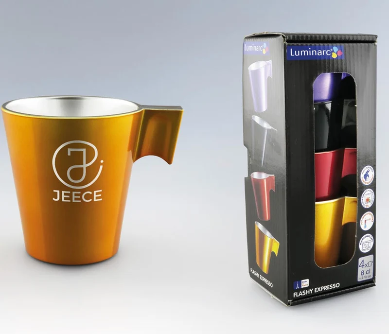 Pack 4 tasses à expresso en verre 8 cl Luminarc® personnalisé 🇫🇷
