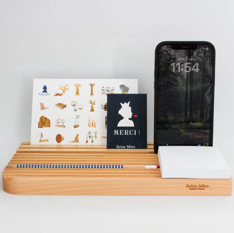 Organiseur de bureau en bois personnalisable 🇫🇷