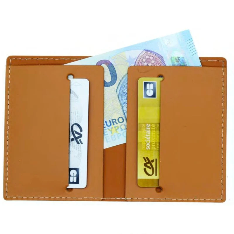 Porte-cartes et billets pliant en cuir recyclé ♻️ personnalisé 🇫🇷