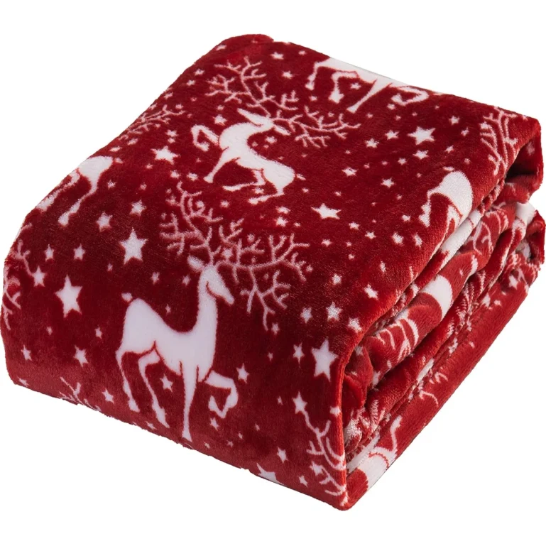 Plaid de Noël rouge 150×200cm