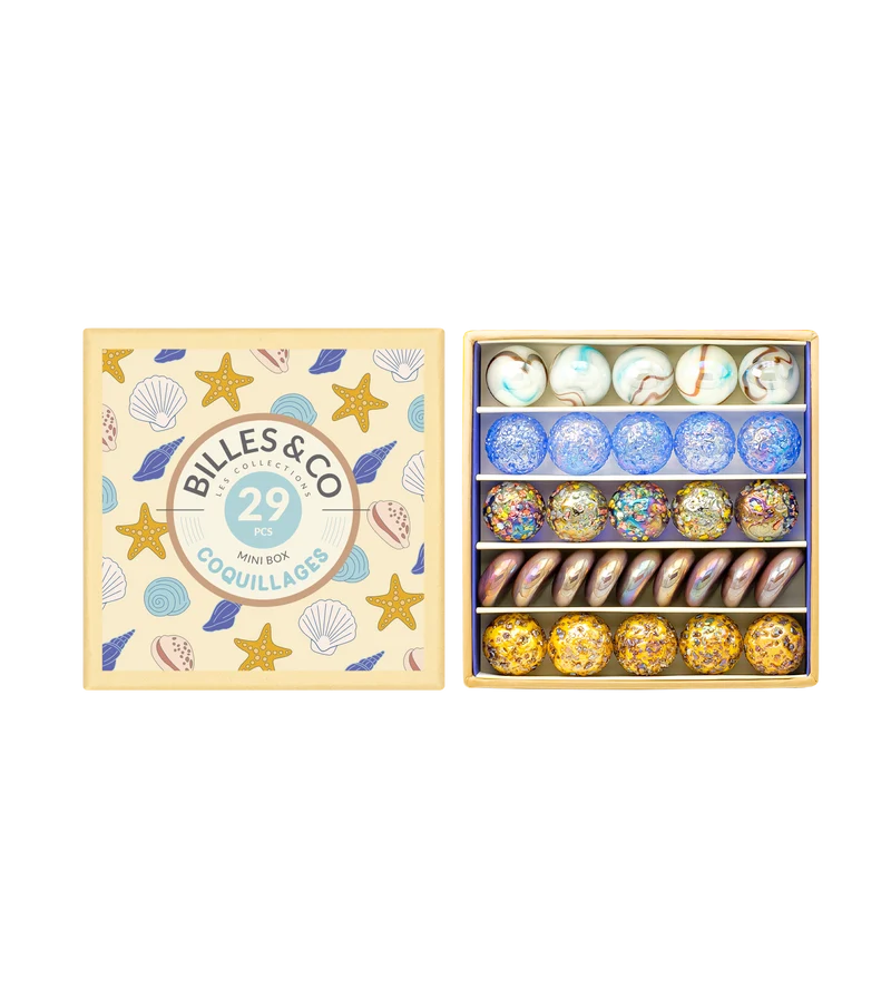 Coffret de 29 billes - Coquillages