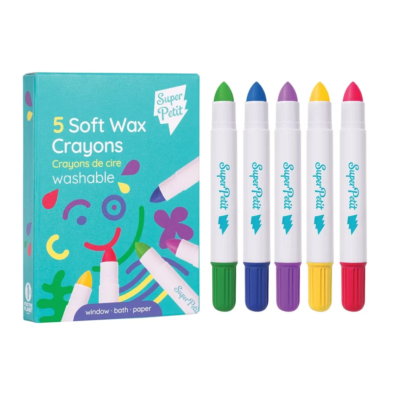 Crayons de cire tout doux pour baignoire/vitre/miroir/papier - Classique