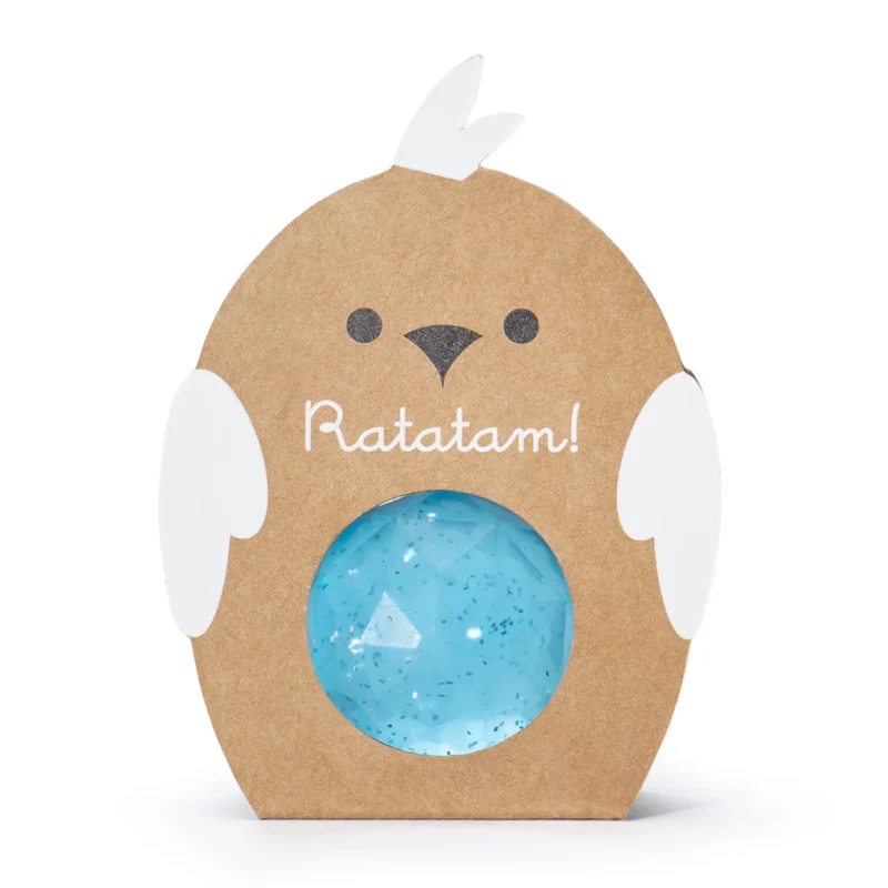 Balle rebondissante Oiseau - Paillettes Bleu