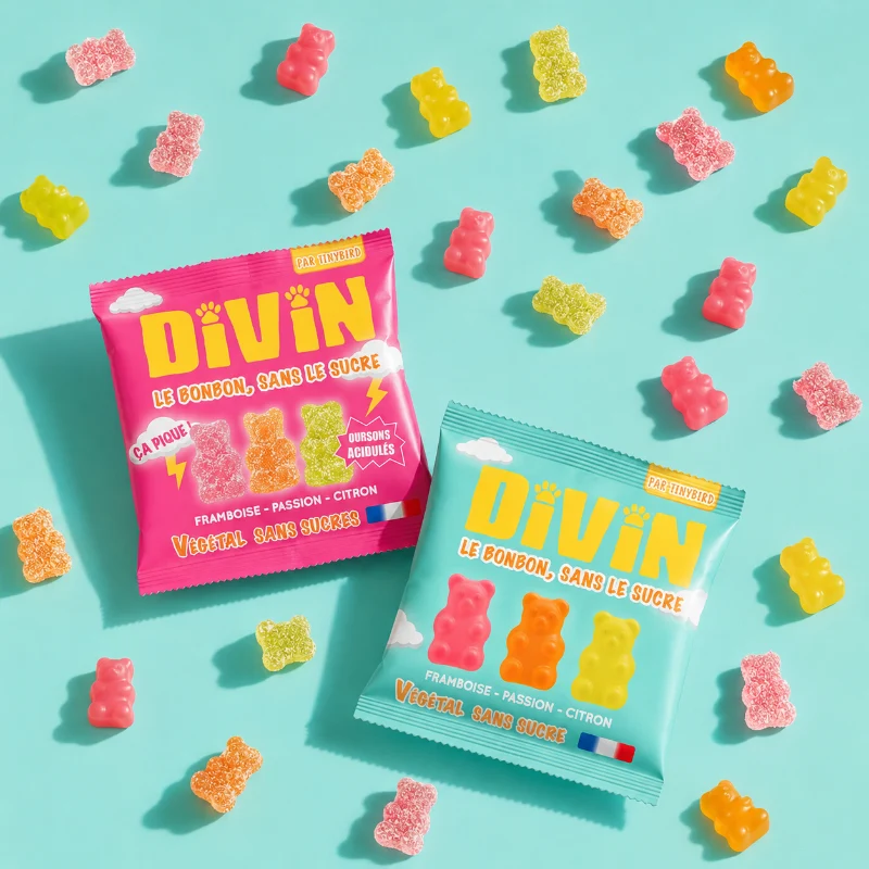 Oursons gélifiés vegan et sans sucre 50g personnalisable 🇫🇷