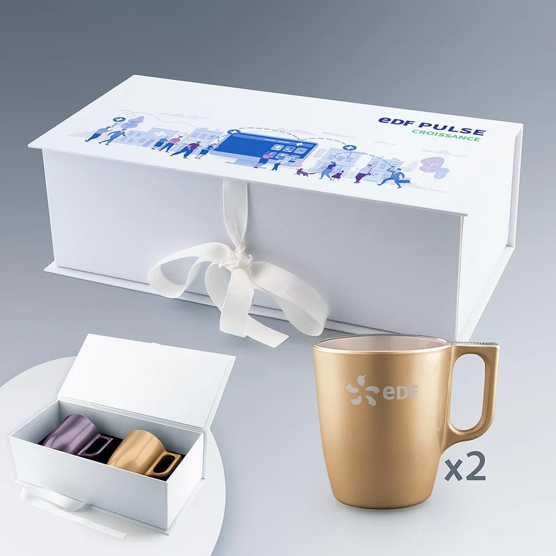Coffret 2 Mugs 25 cl en verre Luminarc® personnalisé 🇫🇷