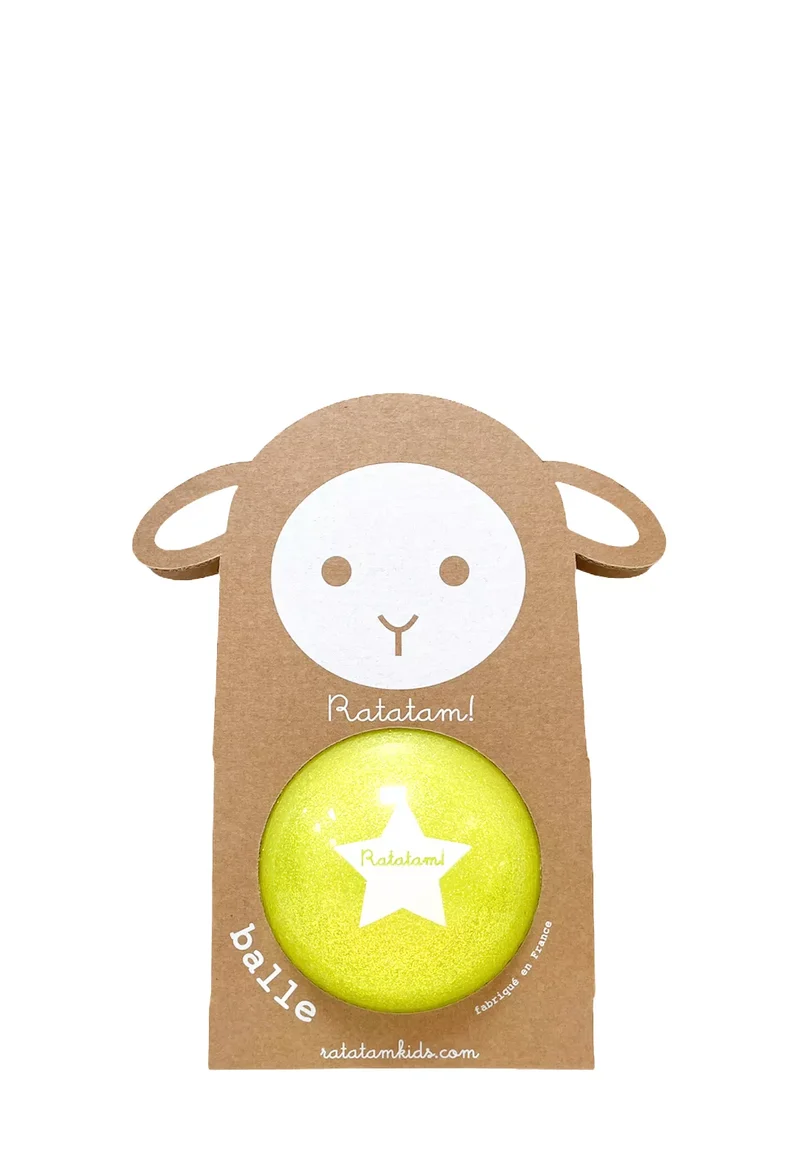 Baby Ballon Pailleté Jaune - 10cm