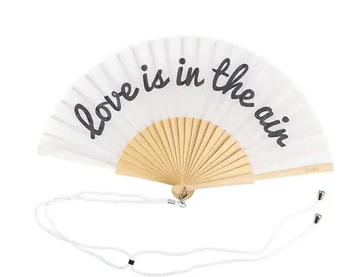 Éventail - Love is in the air Noir & Blanc