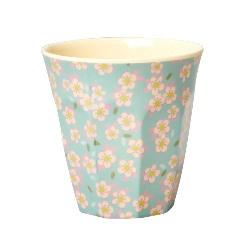 Gobelet en Mélamine Bleu Petites Fleurs