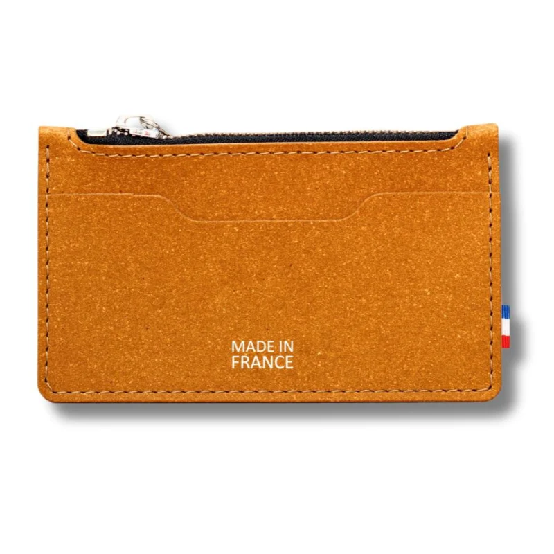 Porte-cartes avec compartiment zippé en cuir recyclé♻️ personnalisable 🇫🇷