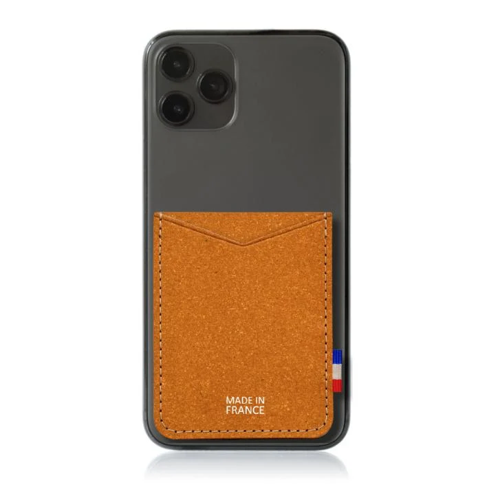 Porte-cartes adhésif pour smartphone en cuir recyclé♻️ personnalisable 🇫🇷