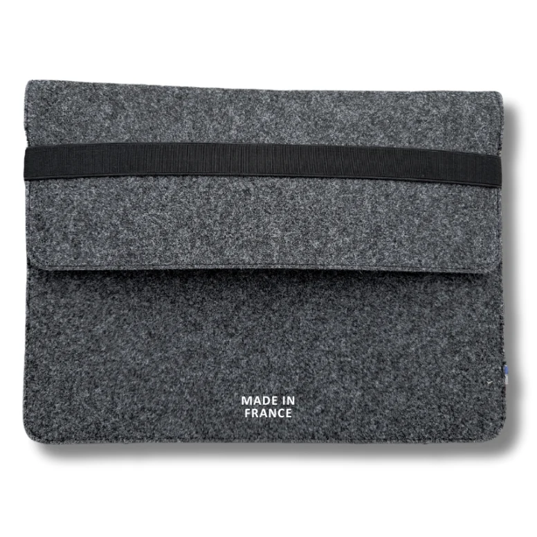 Pochette ordinateur en feutrine et/ou cuir recyclé ♻️ personnalisable 🇫🇷
