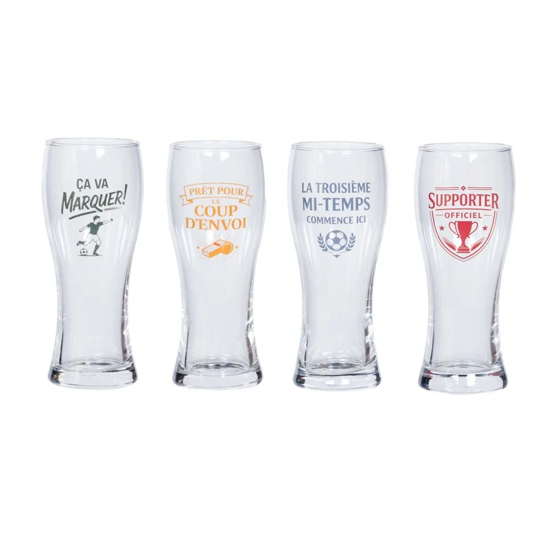 Set de 4 Verres à Bière Football 50cl