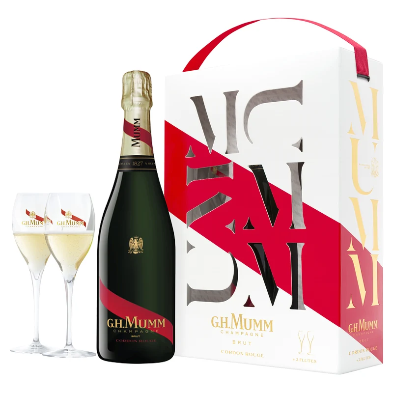 Coffret Champagne et flûtes Cordon Rouge Mumm® 🇫🇷