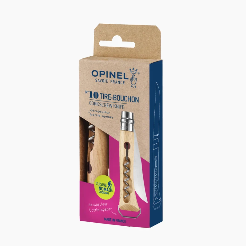 Tire-bouchon décapsuleur avec couteau N°10 OPINEL® personnalisable 🇫🇷
