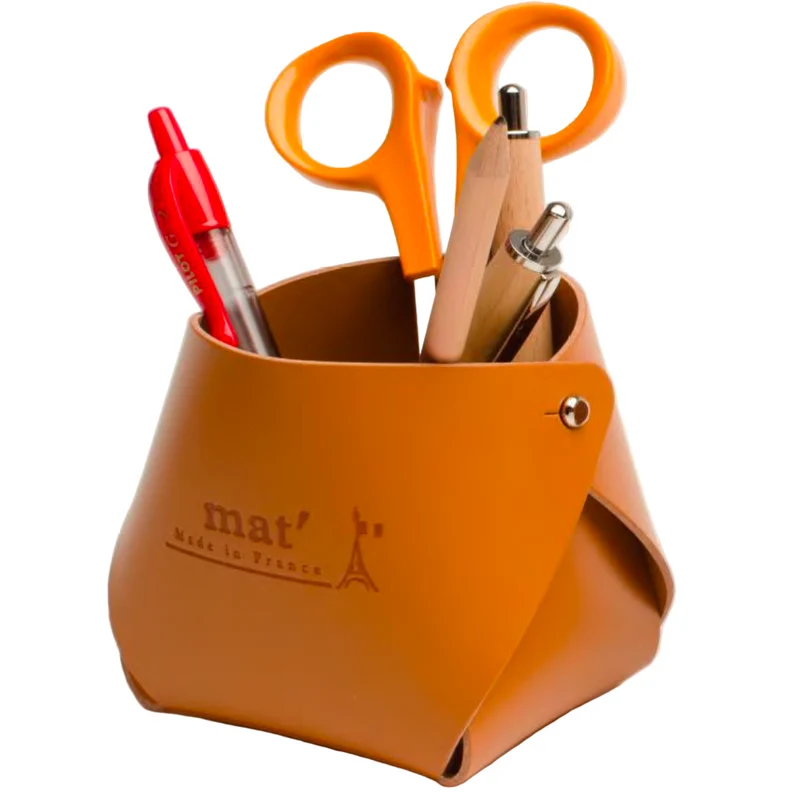 Pot a crayons en cuir recyclé ♻️ personnalisé 🇫🇷