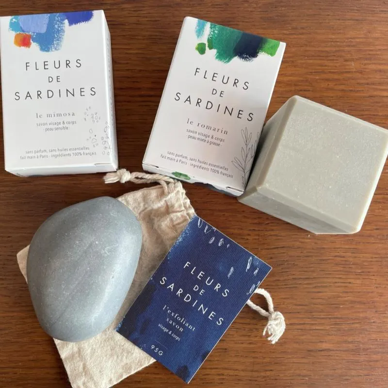 Coffret 4 savons solides artisanaux Fleurs de Sardines® 🇫🇷