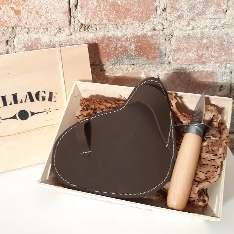Coffret huîtrier gant et couteau Sillage Maroquinerie® 🇫🇷