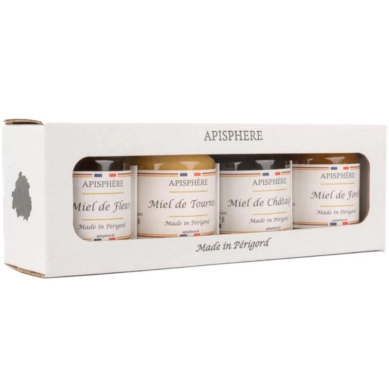 Coffret 4 miels du Périgord Apisphère® 🇫🇷