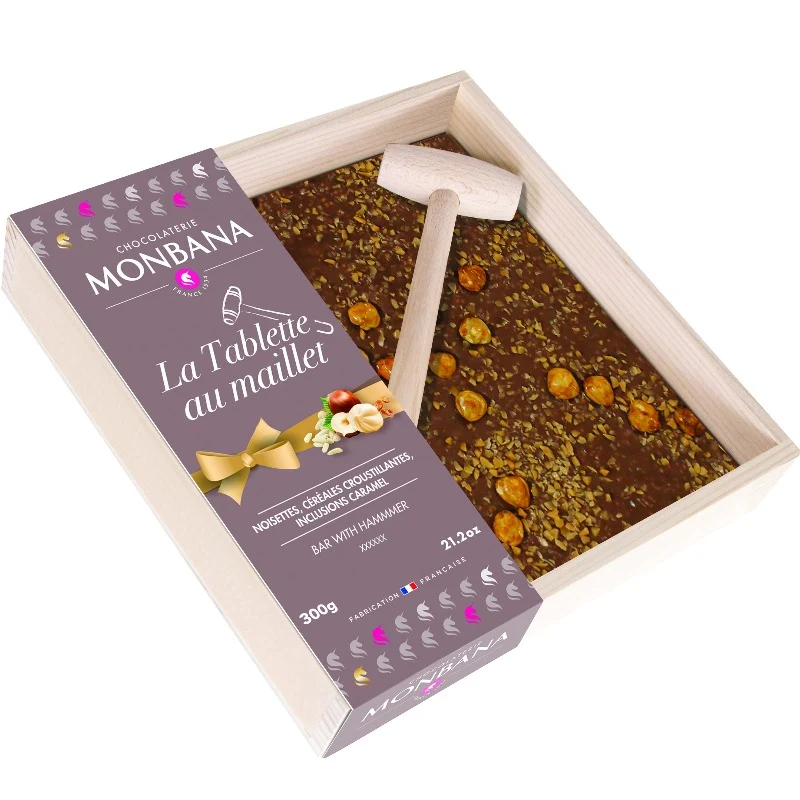Tablette de chocolat au lait avec maillet Monbana® 🇫🇷