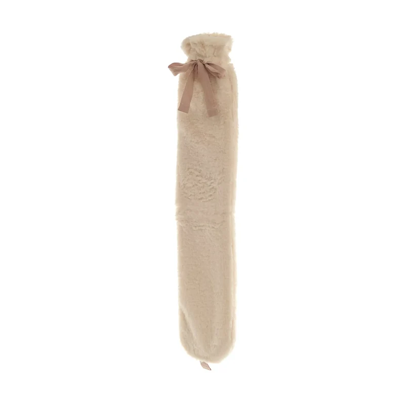 Bouillotte Longue en Fausse Fourrure Ecome Blanche