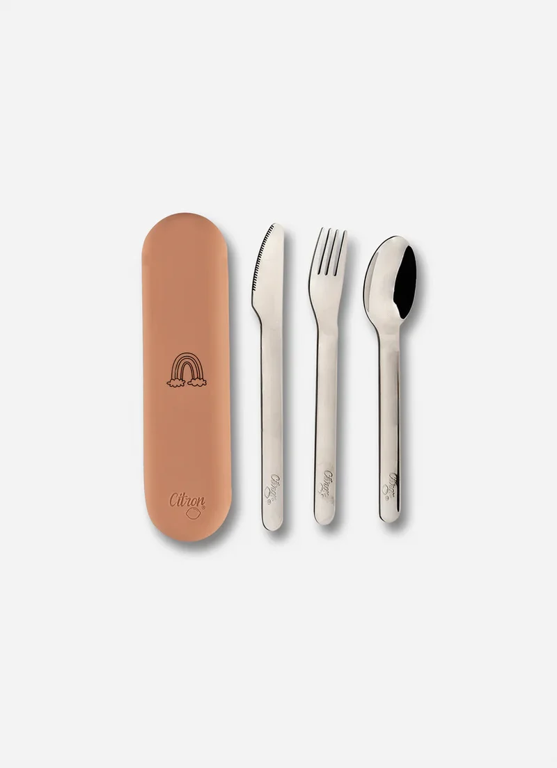 Set de couverts avec housse en silicone - Rose
